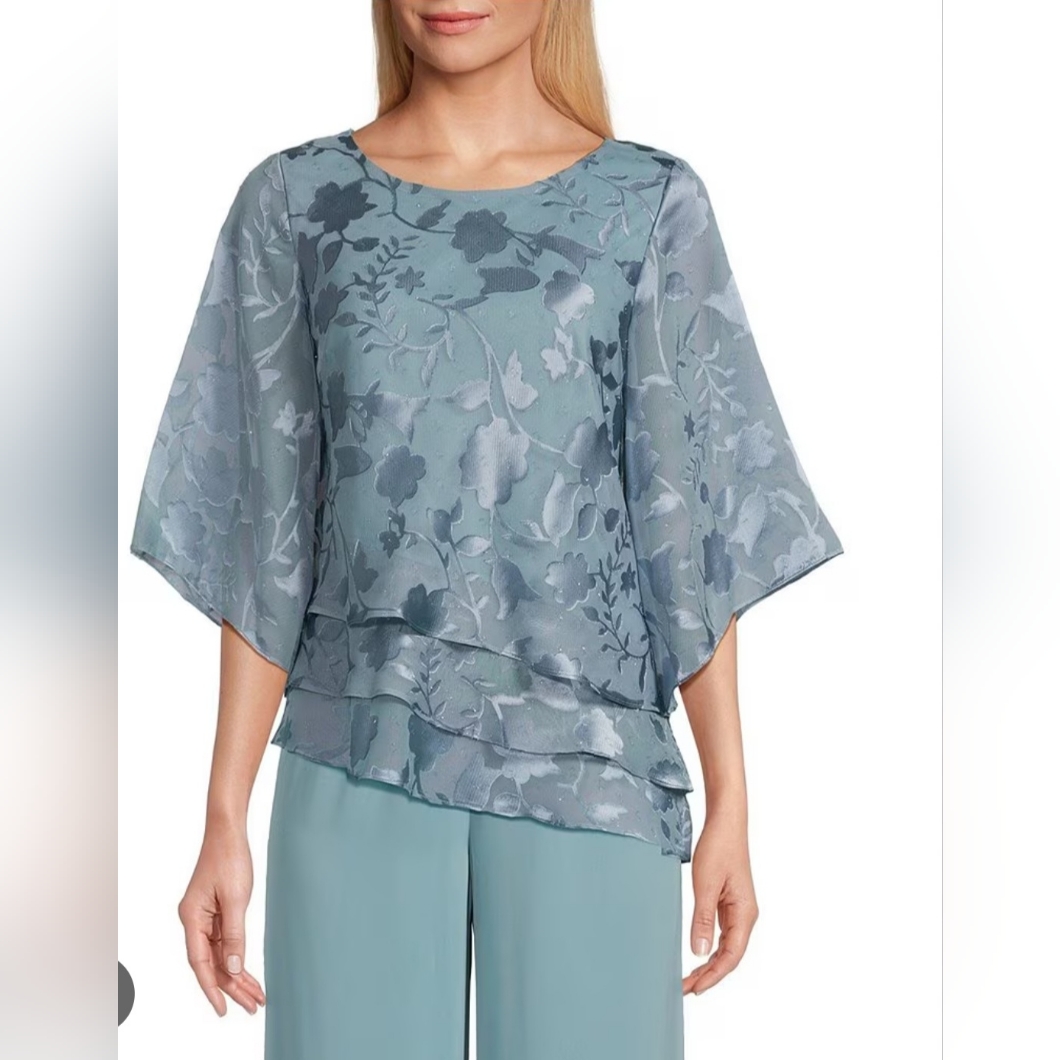 Alex Eveningswomens Triple Tier Hem Blouse